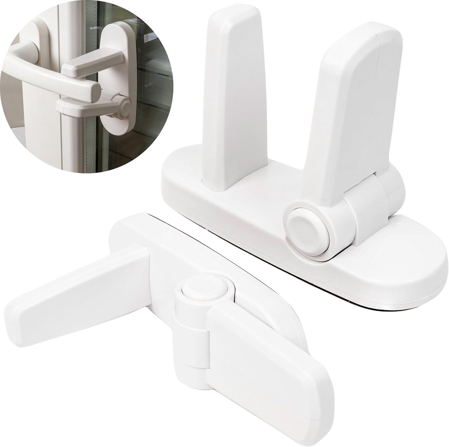 Set 2 sigurante anti-deschidere, Zola®, pentru usi si geamuri, 12x5x7 cm, albe Set 2 sigurante anti-deschidere, Zola®, pentru usi si geamuri, 12x5x7 cm, albe